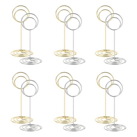 ROSENICE 12Pcs Metal Table Number Stands 3.34X1.45X1.45in for Home and Shop Use