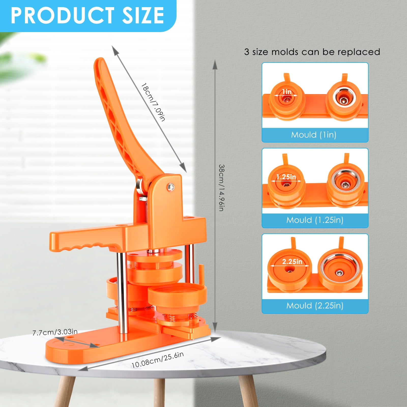 25MM Badge Button Maker Machine Multiple-Size DIY Badges Press Machine Set ,Beginner-Friendly