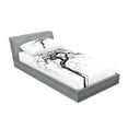thumbnail image 2 of Ambesonne Nature Fitted Sheet & Pillow Sham Set, Autumn Tree Dry Branches, Twinxl, Black White, 2 of 2