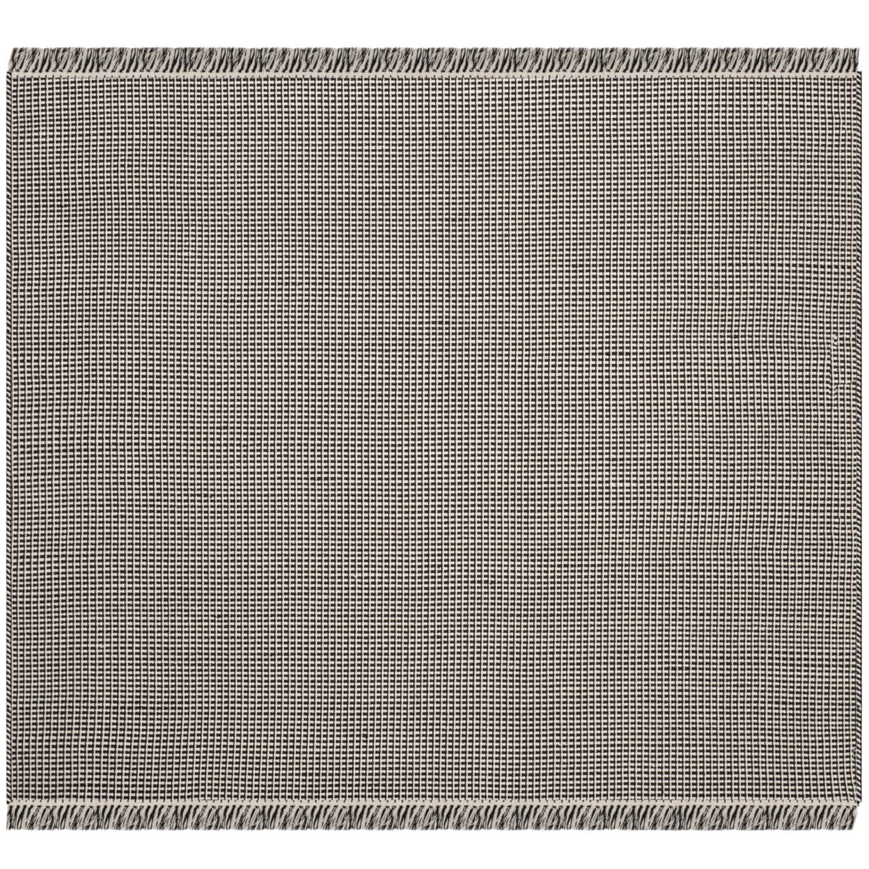 SAFAVIEH Montauk Patton Geometric Cotton Area Rug, Ivory/Black, 6' x 6' Square