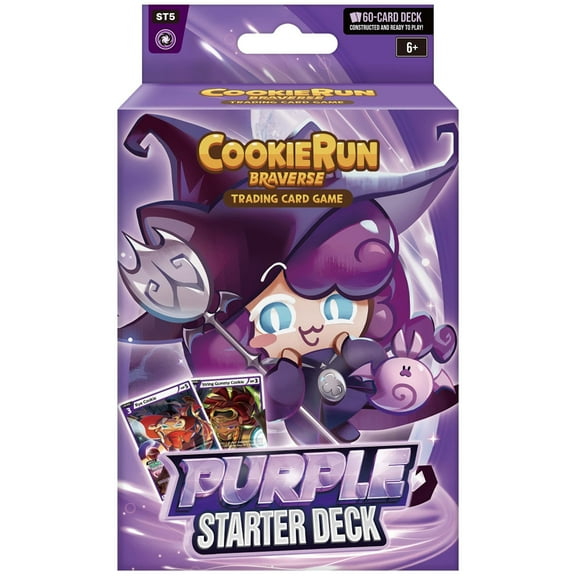 CookieRun: Braverse Trading Card Game - Starter Deck Purple - Complex Game Play Pack, 1 Player 60 Card Set, Competitive Battle TCG, Deck-Building