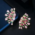 thumbnail image 5 of Unique Gold Plated Multicolor Cubic Zircon Drop Costume Stud Earrings for Women, 5 of 7