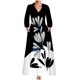 thumbnail image 1 of Moda mujer otoño estampado casual cuello pico cremallera manga larga vacaciones bolsillos vestido Fridja  yut5910, 1 of 5