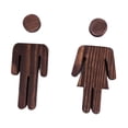 thumbnail image 2 of deevoka 2 Pieces Wooden Bathroom Sign Wall Sticker Decor for Hotel Office Restaurant 13cm and 12.7cm, 2 of 9