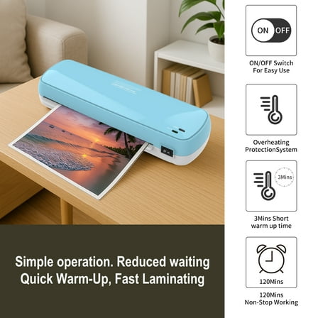 Laminator Machine with 10 Sheets – Fast Warm-Up for A4/A5/A6 Docs/Photos, Color Preservation Tech for Office/School/Home