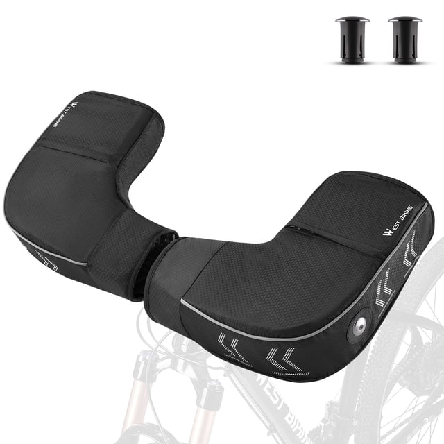 Guantes protectores de invierno para bicicleta de montaña, cubierta para manillar de bicicleta de carretera con mango plano, guantes cálidos gruesos a prueba de viento
