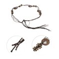 thumbnail image 4 of Unique Bargains 1 Pc Adjustable Waist Belt Bohemian Tie Belt Bohemian Triple Ring Pattern Brown, 4 of 5