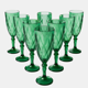 thumbnail image 1 of Juego 8 Copas de Vidrio Cristal para Champaña Vino Agua Color Verde, 1 of 6