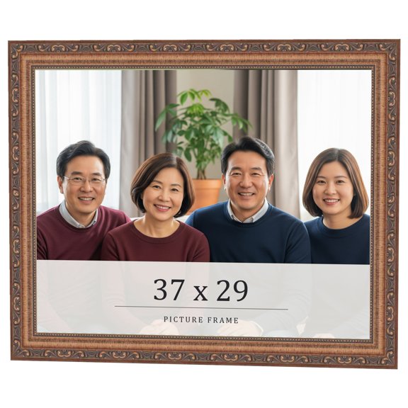 37x29 Frame Gold Solid Wood Picture Frame Width 1.25 Inches | Interior Frame Depth 0.375 Inches |