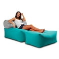 thumbnail image 3 of Jaxx Tybee Large Outdoor Lounge w/ Bolster & Ottoman - Sunbrella Aruba Blue, 3 of 5