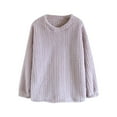 thumbnail image 2 of gbyLJF Womens Winter Long Sleeve Tops Fuzzy Round Neck Pullover Sweatshirts Casual Solid Color Fleece Sweaters, 2 of 3