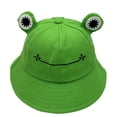 thumbnail image 1 of Lindo sombrero de pescador con forma de rana verde, sombrero de pescador de algodón de verano para adultos, sombrero de pescador de ala ancha divertido para mujeres - Verde, 1 of 4