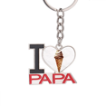 thumbnail image 1 of brown chote dulce helado patron El soporte del llavero de metal del llavero ama a papá, 1 of 3
