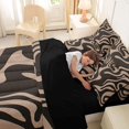 thumbnail image 5 of Homewish Retro Wavy Swirl 7-Piece Twin Bedding,Aesthetic Geometric Bedding Comforter Set,Brown,Black Reversible, 5 of 8