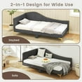 thumbnail image 2 of Canddidliike Full/Twin Size Rivet-Tufted Platform Bed with Metal Legs and Wood Slats, Twin Size, Simple Bed Frame for Bedroom, Gray, 2 of 10