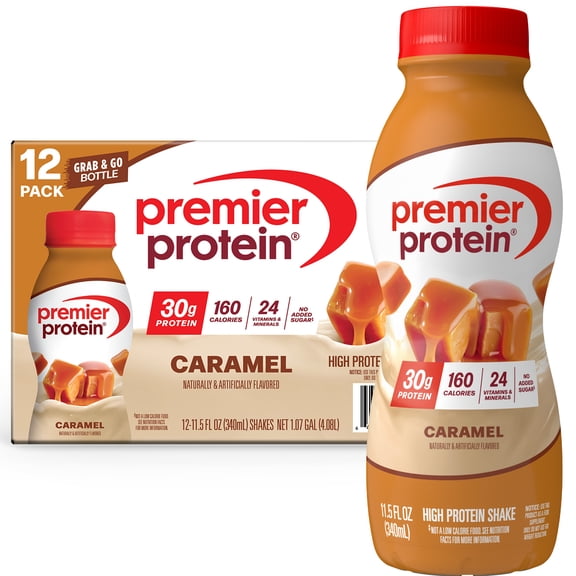 Premier Protein Shake, Caramel, 30g Protein, 11.5 Fl Oz, 12 Ct