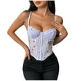 thumbnail image 2 of BLTIBY Women's Floral Corset Top Overbust Bustier Adjustable Strap Slimming Medieval Renaissance Waist Cincher Purple S, 2 of 4