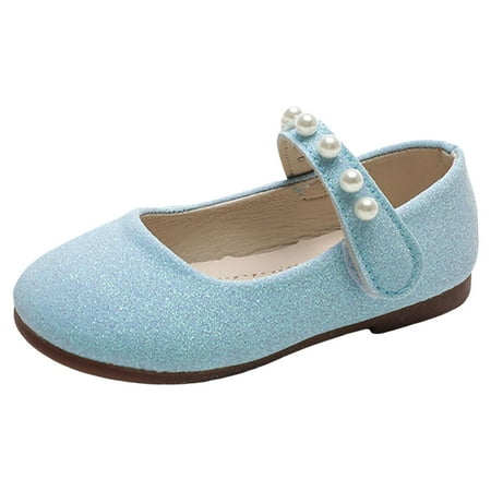 

Sngxgn Toddler Girls Dress Shoes Little Girls Mary Janes Flats Shoes Toddler(Blue 7-7.5 Y)