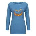 thumbnail image 4 of Pompotops Femmes O-Cou Impression en Vrac Casual Mode Manches Longues Tops, 4 of 4