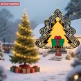 thumbnail image 3 of Elegant Metal Hanging Christmas Tree Wind Spinner with Golden Outline & Intricate Patterns - Perfect for Yard & Garden Decor, 3 of 7