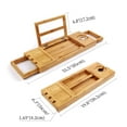 thumbnail image 4 of Utoplike Bamboo Bathtub Caddy Tray Bath Tray for Tub, Adjustable Bathroom Bathtub Organizer with Book Tablet Wine Glass Cup Towel Holder, 4 of 6
