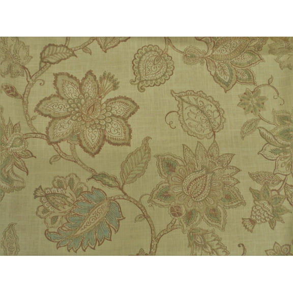 Belle Maison Celine Linen Upholstery Drapery Fabric Natural Floral NN17