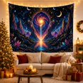 thumbnail image 3 of Cosmic Upper Radiant With Swirling Galaxy Nebula Glows, Mystical Fantasy for Space Lovers, Galaxy Room Decor, Mother's Day Gift, Tapestry Wall Hanging for Bedroom and Dorm, 3 of 7