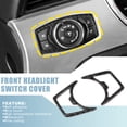 thumbnail image 2 of 2pcs Car Front Headlight Lamp Switch Trim Cover Decoration for Ford for Mustang 2015-2020 Black, 2 of 7