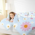 thumbnail image 4 of Feelyou Dreamy Blue Floral Queen Comforter Set, Kawaii Daisy Groovy Flower Bedding Sets, Dreamy Princess Style Reversible Bedding Comforter Set, Lightweight Room Decor, 3-Piece, 4 of 8
