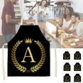 thumbnail image 4 of Cheers Cooking Apron Soft Touch Waterproof Flax Alphabet Pattern Printed Kitchen Long Bib Home Supplies, 4 of 8