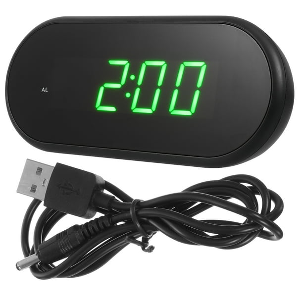 1pc LED Digital Reloj de despertador Reloj de escritorio LED Luminoso Reloj de alarma con cable
