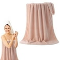 thumbnail image 4 of Coral Fleece Bath Sheet Cozival Oversized Coral Fleece Bath Sheet - Extra Large 70X140Cm Plush Towel for Adults, Ultra Soft and Highly Absorbent, Thick and Cozy for Bathroom, Shower, and Spa Use, B, 4 of 7