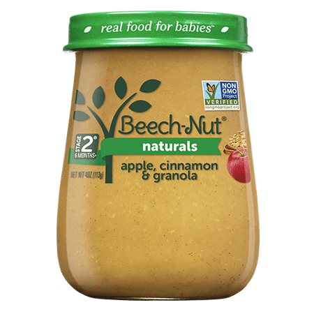 Beech-Nut Naturals Stage 2  Apple Cinnamon & Granola Baby Food  4 oz Jar