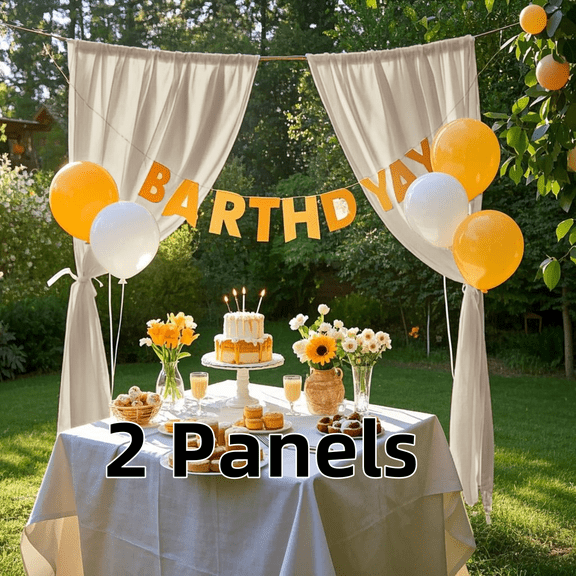 Rod Pocket Outdoor Velvet Curtains for Birthday, Light Filtering Curtain for Decorative Backdrop, Holiday Events Outside Drape, 52" Wide, 2 Panels