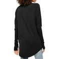 thumbnail image 6 of Eryao Women's Thumb Hole T-Shirt Long Sleeve Crew Neck Plain Shirts 2024 Fall Dressy Casual Solid Color Ruched Tee Tops for Women,Black,XXL, 6 of 8