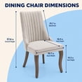 thumbnail image 3 of Beige Mid Century Dining Chairs Set of 4, Modern Kitchen & Dining Room Chairs Set of 4, Fabric Upholstered Kitchen Chairs for Dining Table, Sillas de Comedor, Wood Legs (Beige, 4 Pcs), 3 of 10
