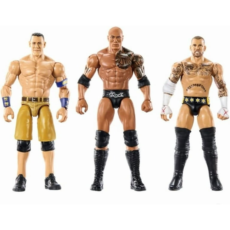 WWE John Cena, The Rock and CM Punk 3 Pack Main Event Action