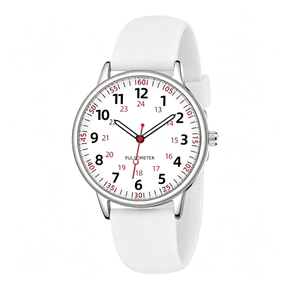 DESIGNICE Nurse Watch,Waterproof Analog Silicone Watch with Second Hand,Nurse Essentials,Classic Analog Watch for Women