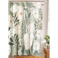thumbnail image 2 of Black Vintage Floral Faux Linen Shower Curtain for Bathroom Decor - 210GSM Heavy Duty Modern Farmhouse Country Rustic Matisse Plants Botanical Shower Curtain Set with Hooks, 2 of 6
