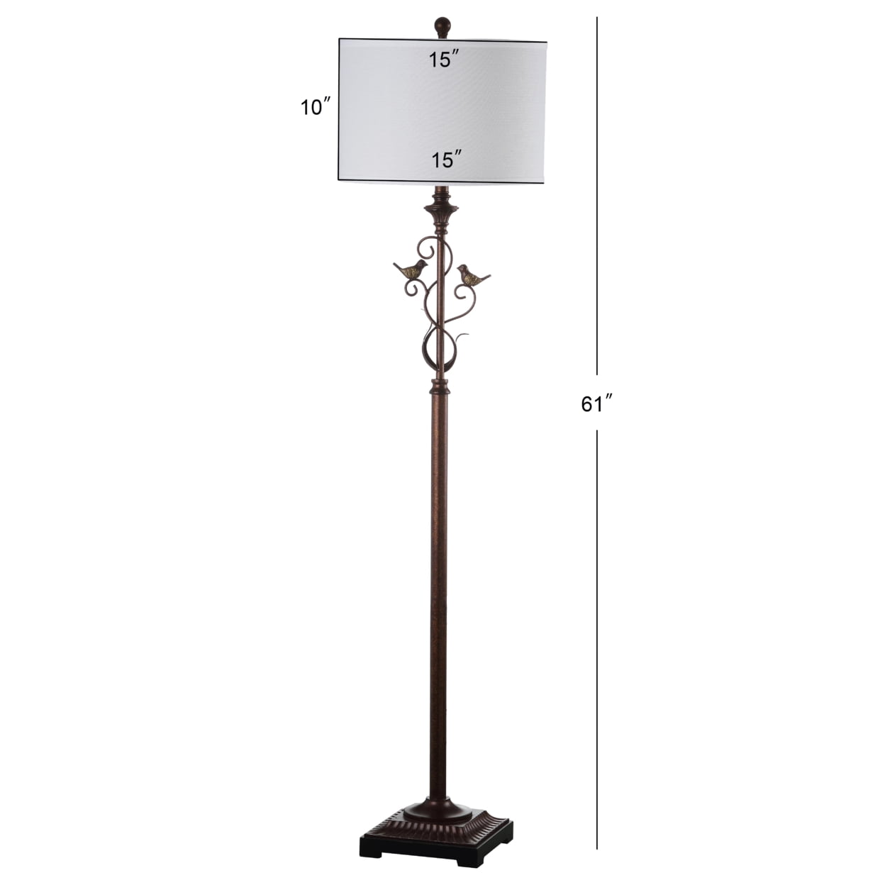 Safavieh Birdsong 61 in. H Antique Floor Lamp, Oil-Rubbed Bronze