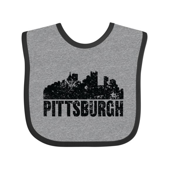 Inktastic Pittsburgh Skyline Grunge Boys or Girls Baby Bib