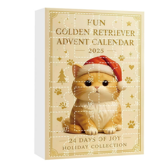 Christmas Cat Advent Calendar 2025 24 Days Countdown Calendars with Cats Pendants Keepsake Xmas Gifts for Woman & man