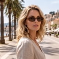 thumbnail image 4 of Unisex Oval Sunglasses - Retro 90s Style Lightweight UV Protection Eyewear for Men and Women Brown, 4 of 4