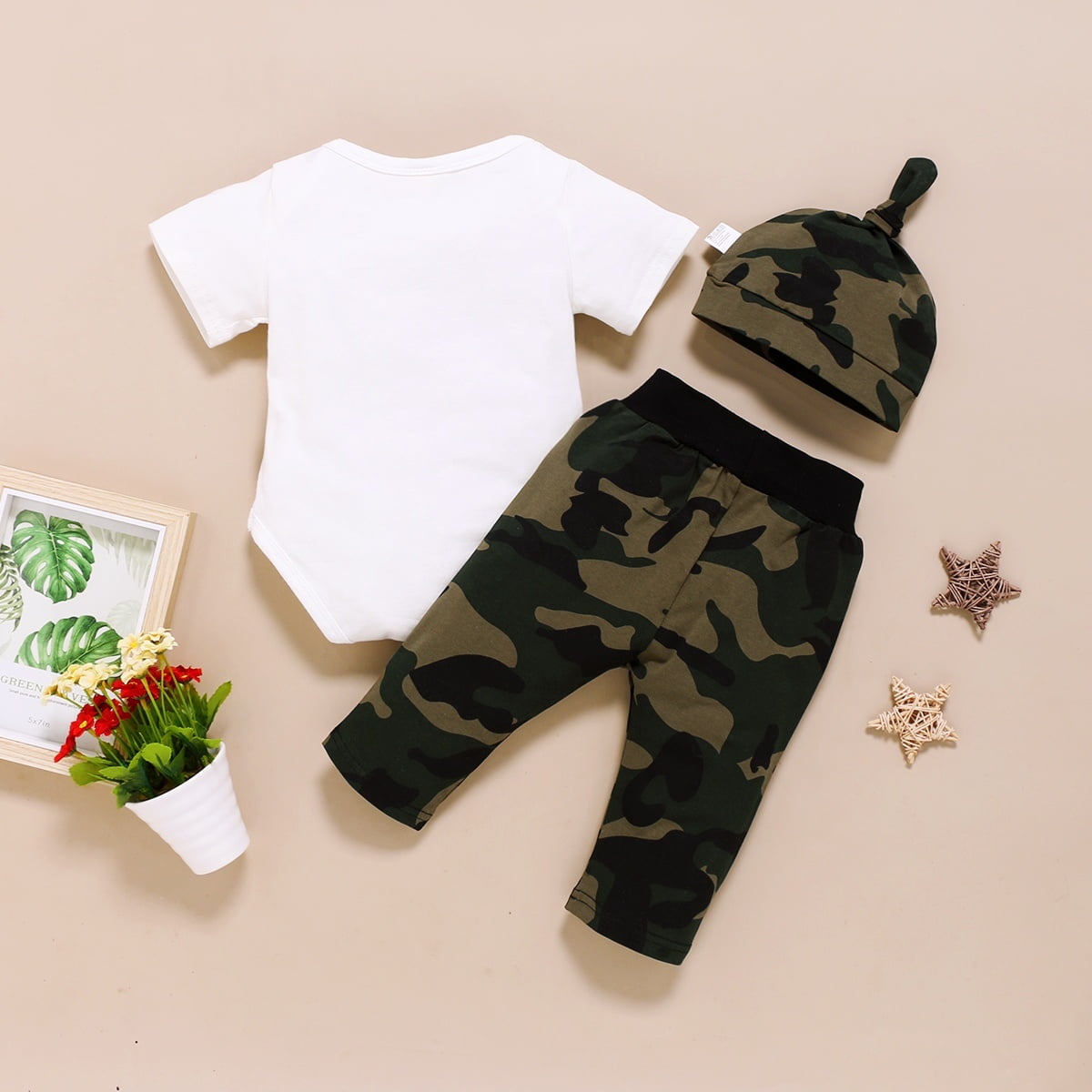 newborn camo overalls