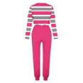 thumbnail image 4 of Frostluinai Striped Sweatsuits for Women 2 Piece Color Block Long Sleeve Tops Drawstring Wasit Sweat Pants Plus Size Lounge Sets with Pocket, 4 of 5