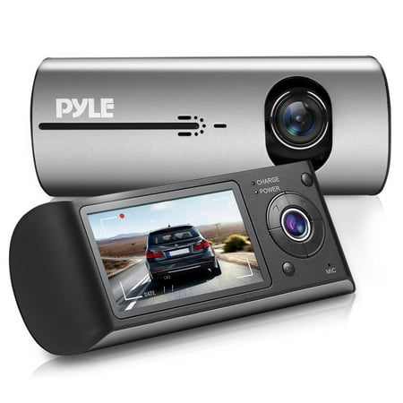PYLE PLDVRCAMG37 - DVR Dash Cam System - Dual Camera Car Video Recording System with GPS Navigation Logger, 2.7’’ -inch