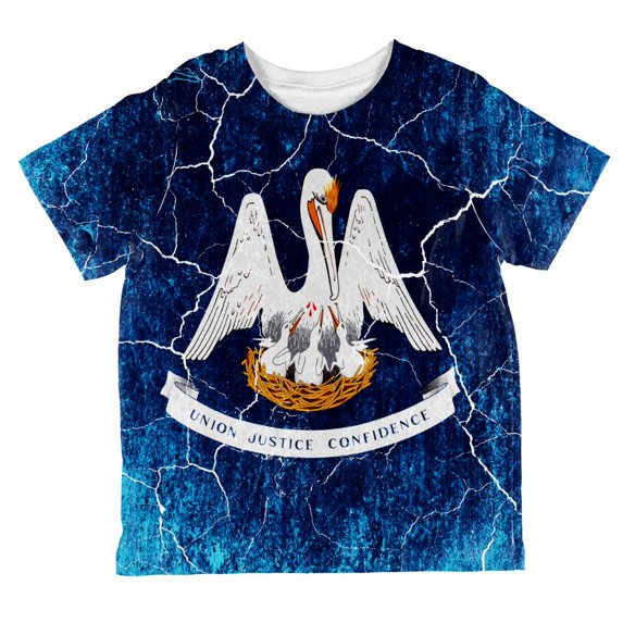 Louisiana Vintage Distressed State Flag All Over Toddler T Shirt