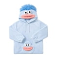 thumbnail image 4 of Unisex Big Mouth Monster Hoodie Funny Plush Oversized Pajama Loungewear Fuzzy Holiday Hoodie Sweatshirt Light Blue, 4 of 5
