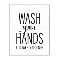 Stupell Industries Wash Your Hands Bathroom Quote Twenty Seconds Clean Graphic Art Unframed Art Print Wall Art, 10x15, by Lettered and Lined