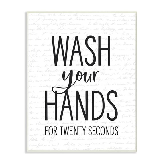 Stupell Industries Wash Your Hands Bathroom Quote Twenty Seconds Clean Graphic Art Unframed Art Print Wall Art, 10x15, by Lettered and Lined
